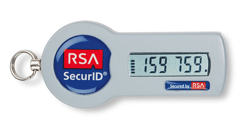 2-factor authentication using a security token dongle RSA SecurID Dongle