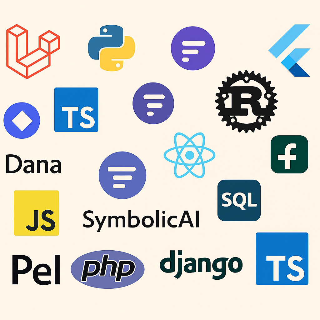 logos of programming languages and frameworks