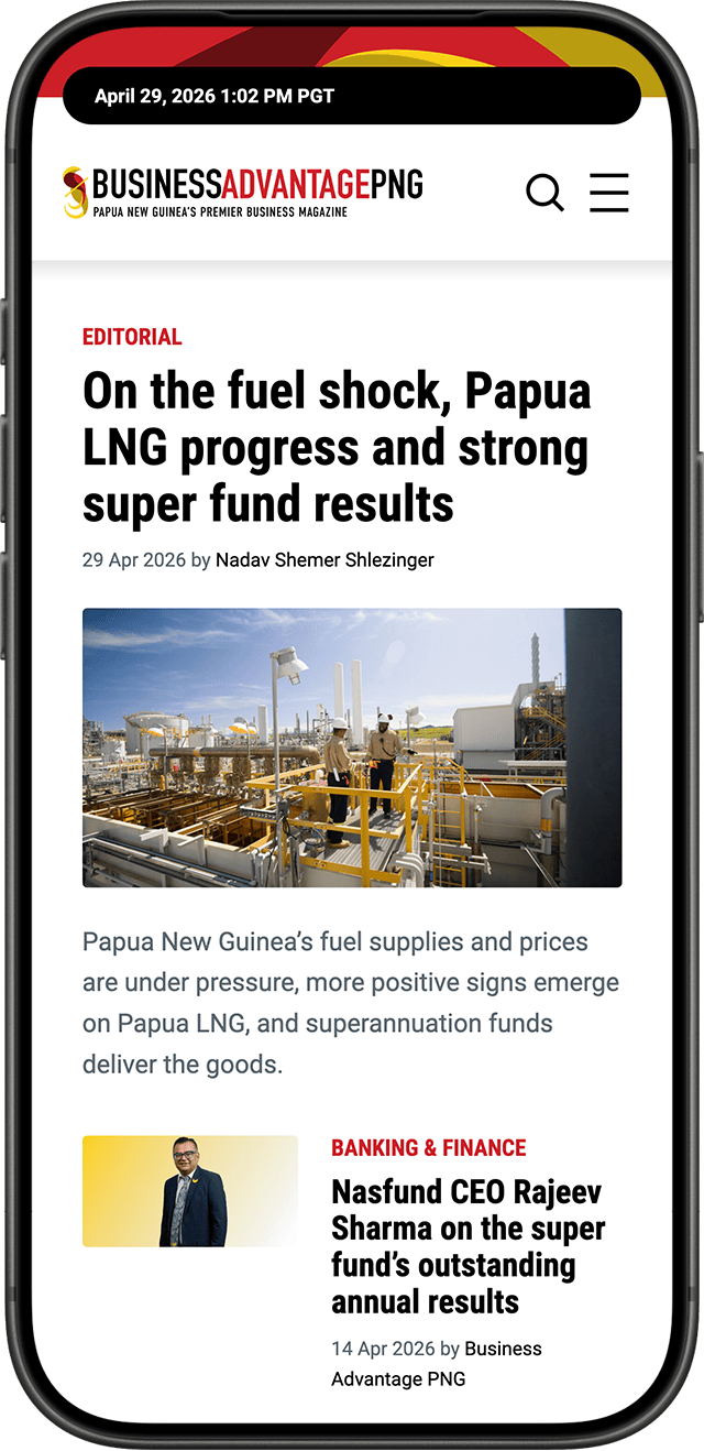 Business Advantage PNG website on a mobile phone