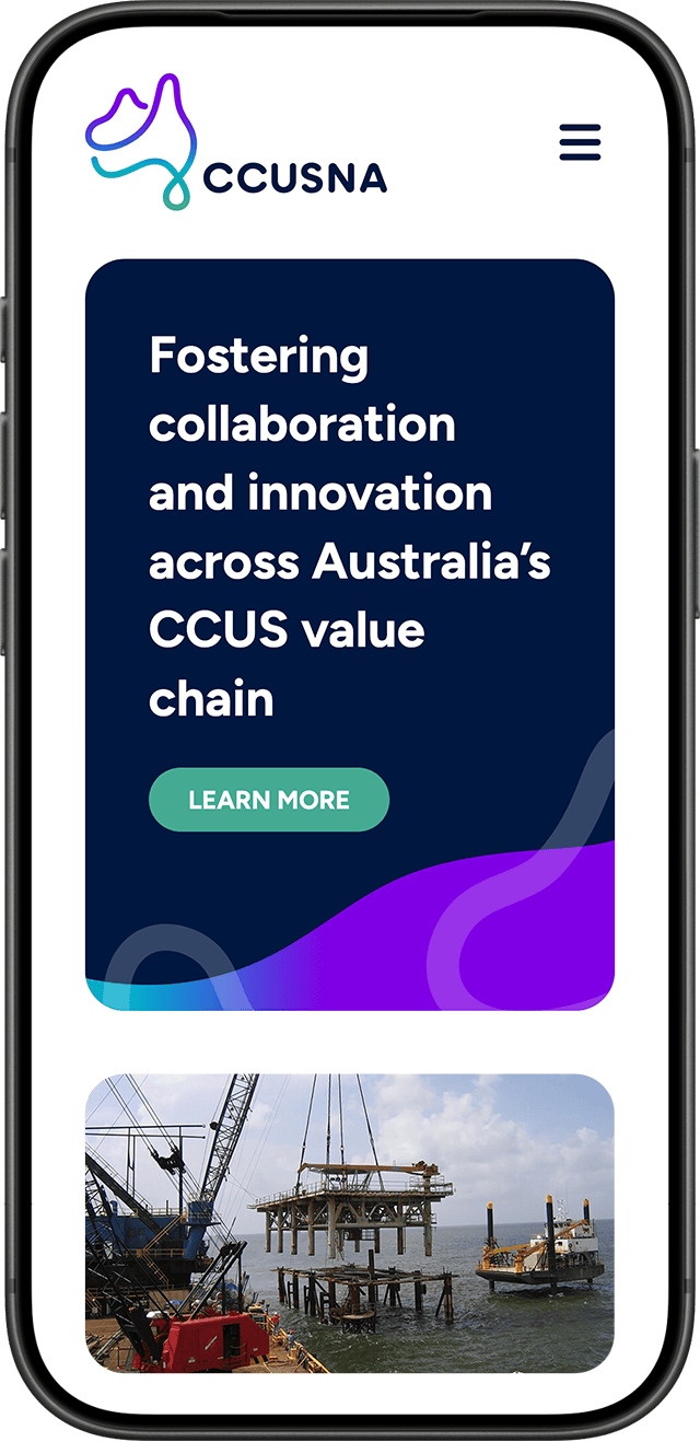 CCUSNA website on a mobile phone