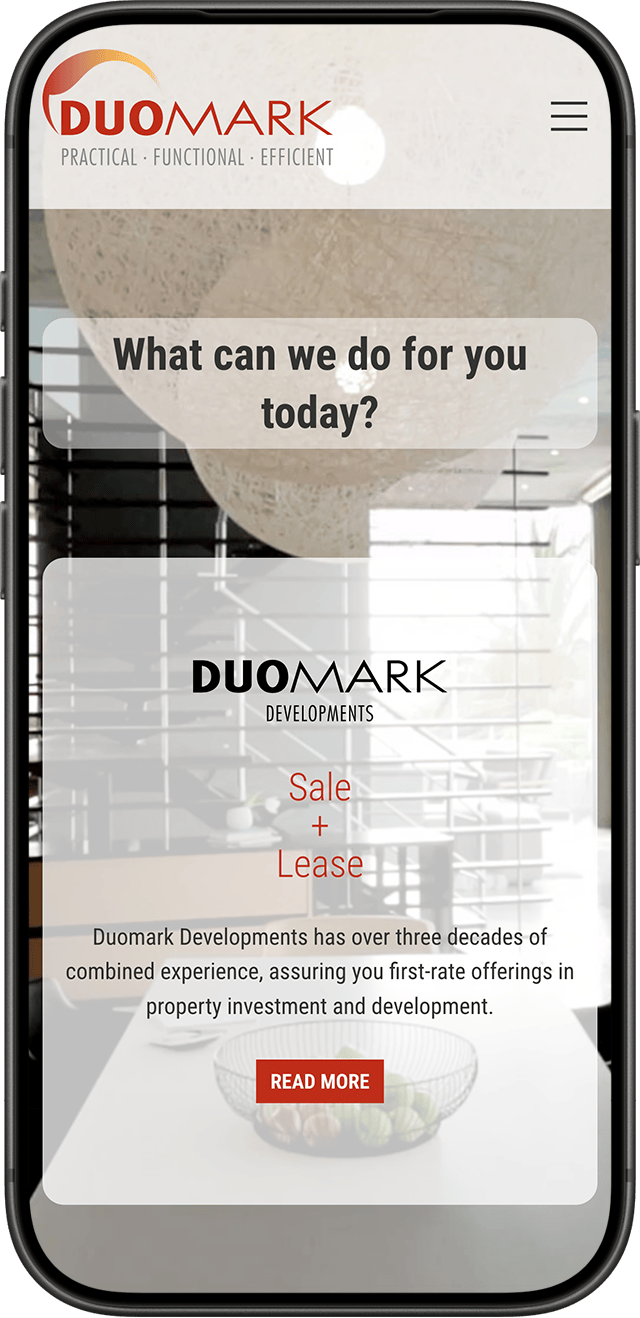 Duomark website on a mobile phone