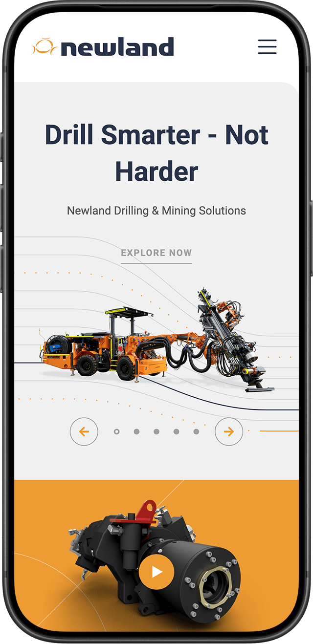 Newland website on a mobile phone