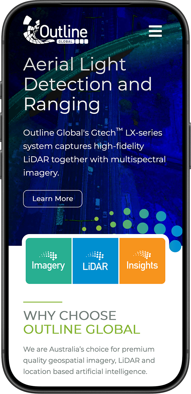 Outline Global website on a mobile phone