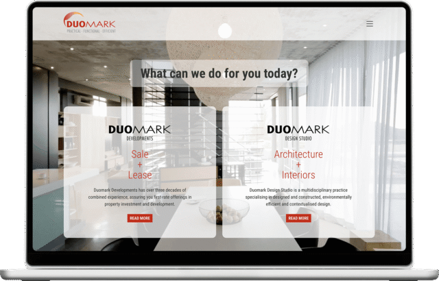 Duomark website shown on a laptop