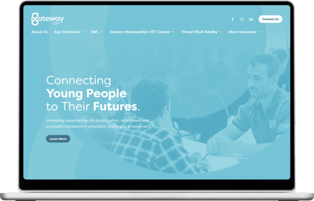 Gateway LLEN website shown on a laptop