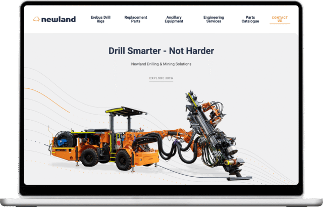 Newland website shown on a laptop