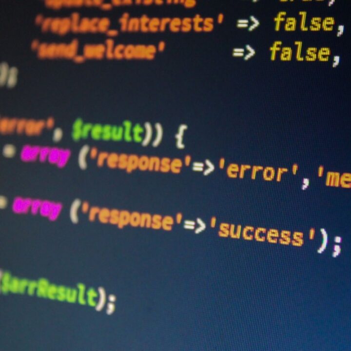 Code showing an error response on a computer screen