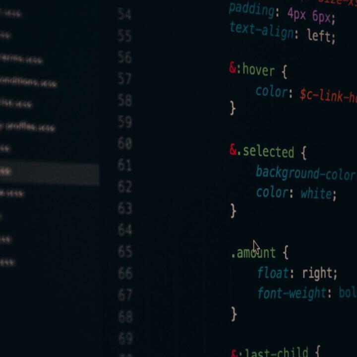 CSS code displayed on a dark computer screen