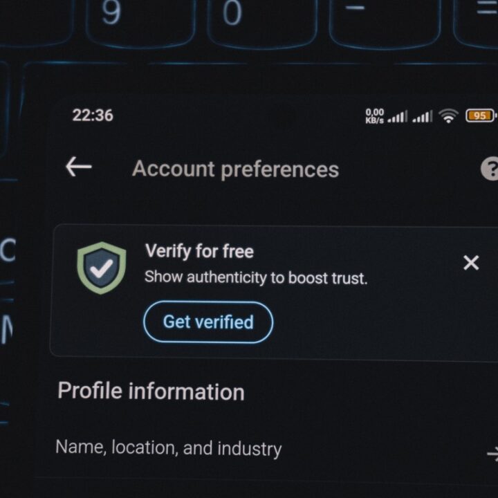 Smartphone screen with an account verification prompt