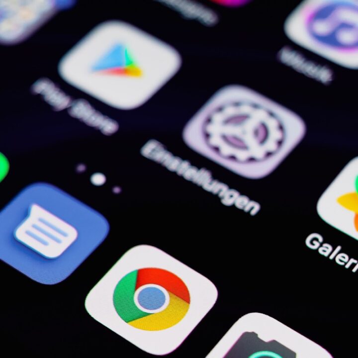 Mobile app icons displayed on a dark smartphone screen