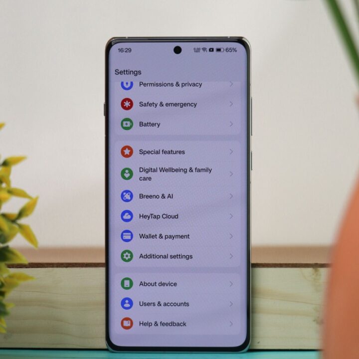 Smartphone showing privacy and safety settings