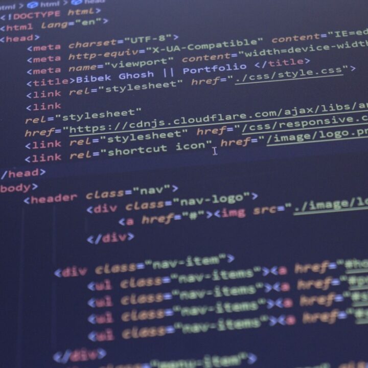 HTML and CSS code displayed on a dark computer screen