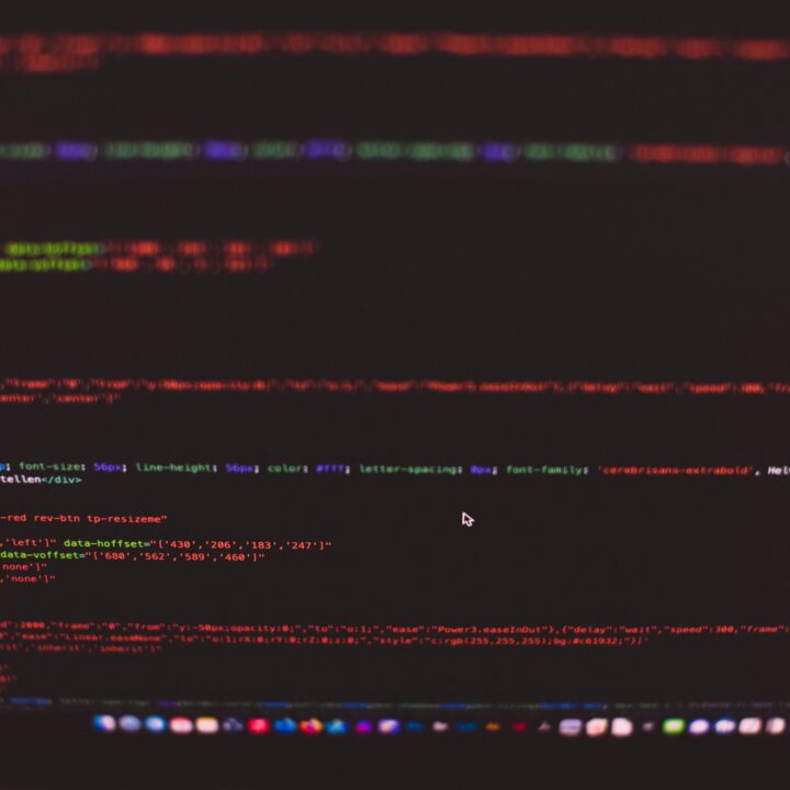 Computer monitor displaying website code