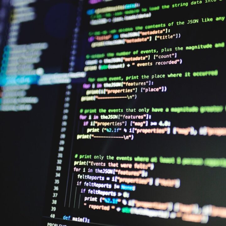 Code displayed on a computer monitor