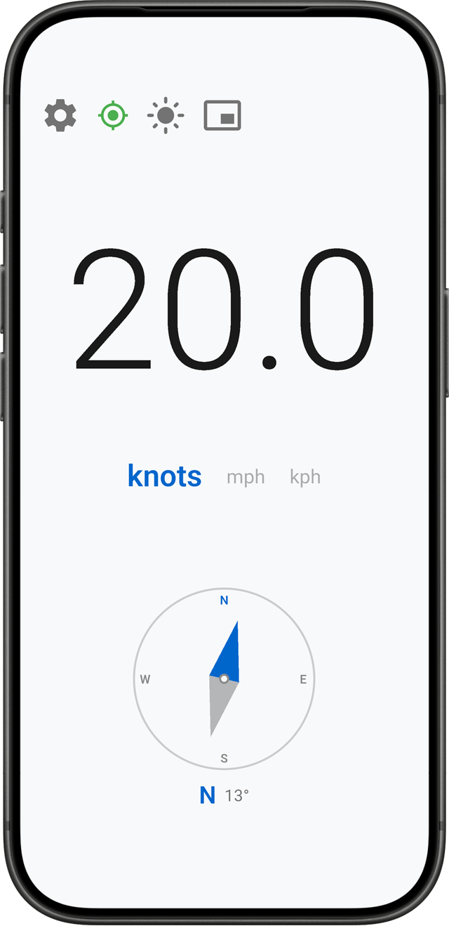 Boat Speed app on a mobile phone