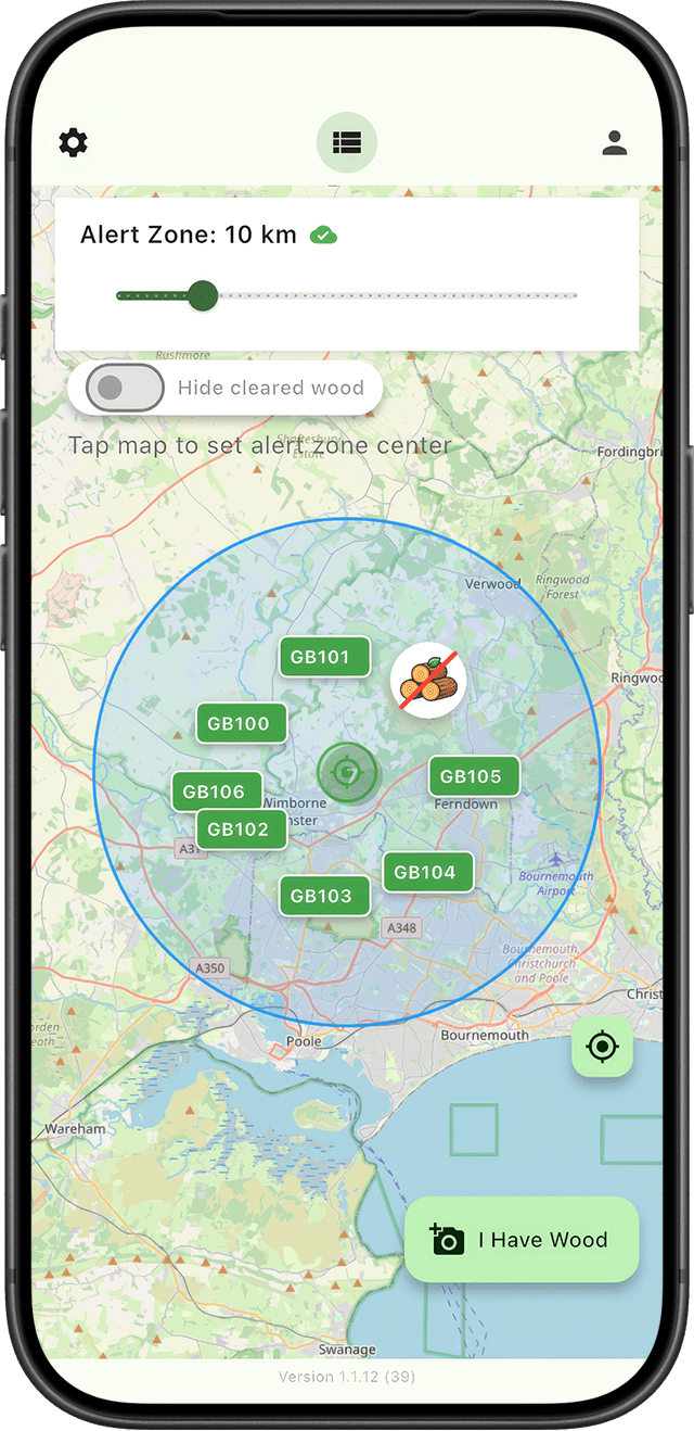 Firewood Friends app on a mobile phone